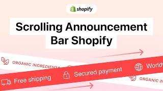 Add Scrolling Announcement Bar Shopify Dawn Theme