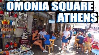 Walking Around Omonia Square to Monastiraki in Athens Greece