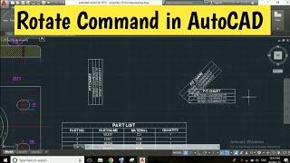 How to use rotate command in AutoCAD | AutoCAD Rotate Command | AutoCAD Tutorials