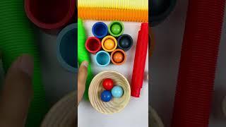 Satisfying play pop tube and sort color asmr🟠🟢