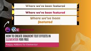 How to create gradient text effects in Elementor for free| Happy Addons