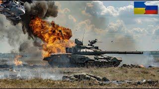 terrible moment! The T-90 convoy is ambushed and destroyed by NATO Leopards