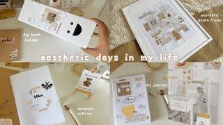 Productive vlog 🫧 | aesthetic diy photo frame & notebook | ikea book holder unboxing & organization