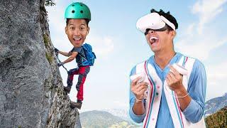 I CLIMBED A MOUNTAIN! MarMar Learns to Rock Climb in VR!