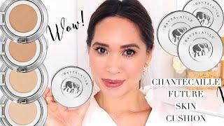 NEWCHANTECAILLE FUTURE SKIN CUSHION4 SHADES AURA,ALABASTER,VANILLA,NUDE & COMPARISON SWATCHES