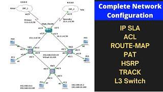 Real Time Network Configuration in GNS3 | Complete Small Network Configuration | #hsrp #route-map