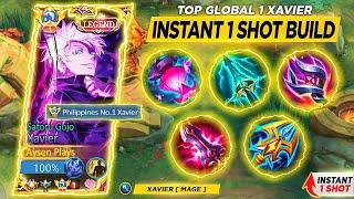 GLOBAL XAVIER WTF BRUTAL ONE SHOT BUILD!! 200% DAMAGE HACK?(MUST TRY) | XAVIER TIPS & GUIDE | MLBB