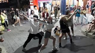 RED SPARK. BLACKPINK 'KILL THIS LOVE' COVER. ON HOT SUMMER NIGHT, PUTTING ALL ENERGY INTO BUSKING.