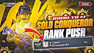 Rank 1000 SOLO CONQUEROR LIVE RANK PUSH|Ace Dominator To Conqueror High Plus Tips&Tricks#bgmi#live