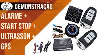 Demonstração conteúdo da embalagem Kit Start Stop + Ultrasom + GPS Rastreador