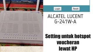 Setting Router Alcatel Lucent sebagai Acces Point Voucher Hotspot