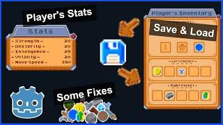 Godot 3 Inventory Tutorial | Some Fix, Save/Load & Player Stats | Part 9