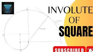 Draw an INVOLUTE OF A SQUARE with tangent in engineering drawing