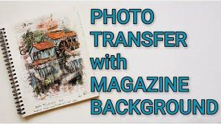 Laser photo transfer with magazine background | Oil transfer technique