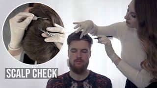 ASMR Scalp Check Real Person with Latex Gloves Sounds - No Talking (Massage, Comb & Tweezers)