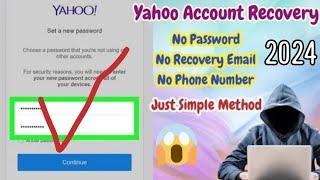 Yahoo Mail Old Account Recovery New Trick 2024 | Recovery Of Yahoo Account Without Any Verification
