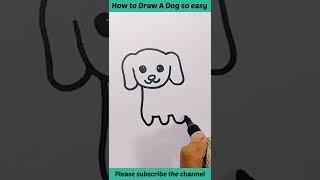 How to Draw a Cartoon Dog  Art Video For Beginners #shorts #shortvideo #shortsfeed