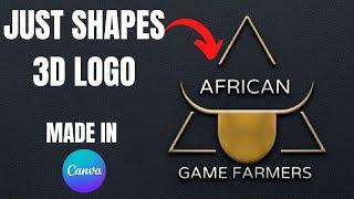 3D Farm Logo using Only Shapes on Canva & Photopea