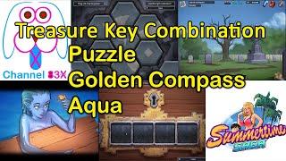 Summertime Saga Golden Compass | Treasure Key Combination | Puzzle | Aqua | Complete Walkthrough