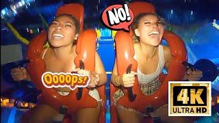 Girl's Terrifying Slingshot Ride Reaction – You Won't Believe Her Face! #slingshotchallenge