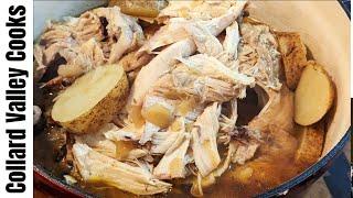 4 hour Dutch Oven Chicken - Old Fashioned Southern Cooking - Step by Step - How to Cook Tutorial