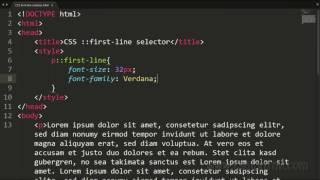 CSS ::first-line selector