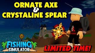 Fishing Simulator - Crystaline Spear & Ornate Axe - New Christmas Limiteds