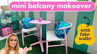 Colorful Renter-Friendly Tiny Balcony Makeover (Inspired by Miami!)