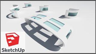 TRES FORMAS DE CREAR VENTANAS EN MUROS CURVOS SketchUp sin Plugins "ARQUITECTURA"