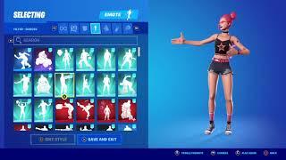 Skin Surf Witch showcase with almost all emotes from fortnite!! ‍️