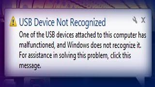 Solve USB Problems/USB Device not Recognize/USB Device no Recognize in your Laptop/Computer