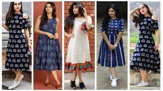 Daily Wear Cotton Dress Designs Ideas ||Knees Length Cotton Dresses For Girls/Teenager