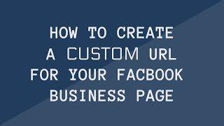 How to Create a Custom URL on a Facebook Page