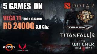 RYZEN 5 2400G APU (5 Games Tested) | Dota2, Path of Exile, Witcher 3 and more! | 1080p, 900p & 720p