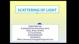 Scattering and types of scattering_Physics