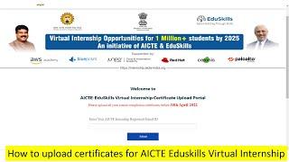 AICTE eduskills virtual internship opportunities | How To upload certificates | AWS, REDHAT, blue..