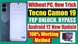 Tecno Camon 19 FRP Bypass Without Pc | All Tecno Android 12 FRP Unlock