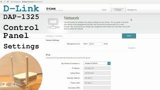 D-Link DAP-1325 Wi-Fi Extender • Control panel login and settings overview