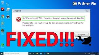 Fix Minecraft GLFW Error 65542 (Driver Does Not Support OpenGL)