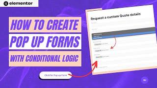 Pop up with Conditional Logic in Contact Form 7 Forms - No Plugin - Elementor Wordpress Tutorial