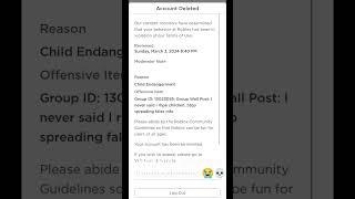 why did Roblox deleted my alt account for this #shorts #roblox #viral #trending #fyp