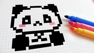 Handmade Pixel Art - How To Draw Kawaii Panda #pixelart