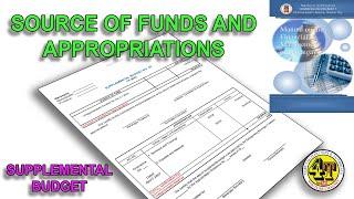 SOURCE OF FUNDS AND APPROPRIATIONS | SUPPLEMENTAL BUDGET