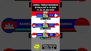 JADWAL TIMNAS INDONESIA DI PIALA AFF U-19 2024#jadwalpialaaff#timnasday#kualifikasipialadunia2026