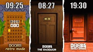 WORLD RECORD Speedrun in Roblox Doors Retro Mode + The Backdoor + Hotel