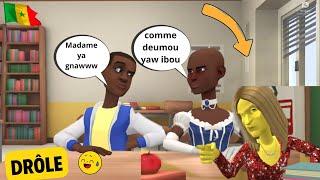 Ibou soulard ak Madame awa " Madame ya gnawww " dessin animé wolof senegal animation sn