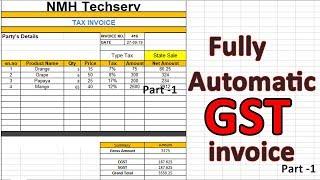 How To Create Fully Automatic Multi Rate GST invoice in excel | In Hindi