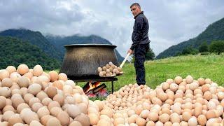 Whole Mountain Of Chicken Eggs! We cooked Summer Okroshka in the Mountains