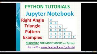 Python Tutorial | Alphabets in right angle triangle in Python | python patterns printing