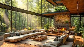 Tranquil Morning Retreat - Unwind in the Serene Ambiance of a Forest Cabin with Coffee & Jazz Piano